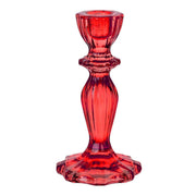 Glass Candle Holders - Red