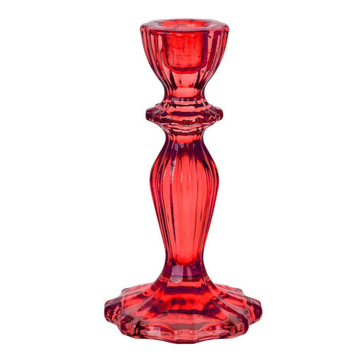 Glass Candle Holders - Red - LemonSalt