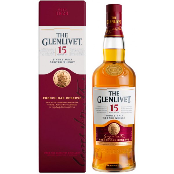 The Glenlivet 15 Year Old, Speyside Single Malt Scotch Whisky (700ml)