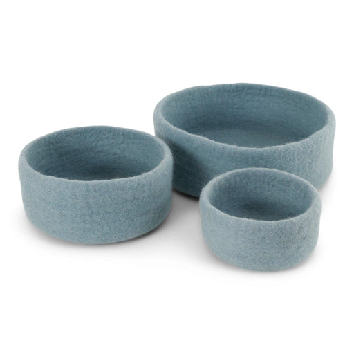 Gry & Sif Felt Bowls - Light Blue (Set of 3) - LemonSalt
