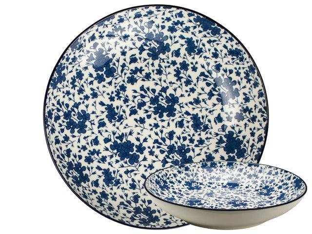 Gusta Shallow Bowl OTB - Japanese Floral Pattern (21.5cm)