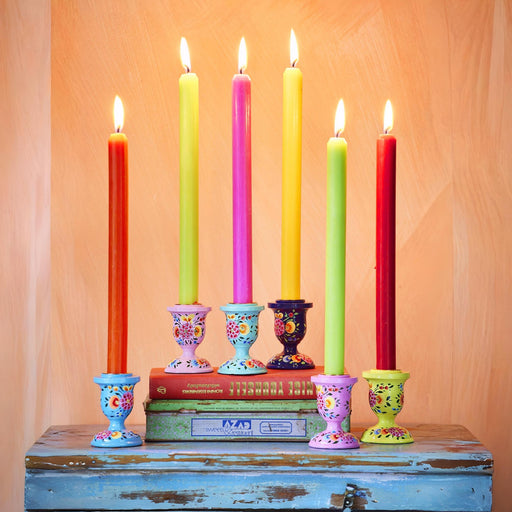 Hand Painted Kashmiri Candlestick - Assorted - LemonSalt