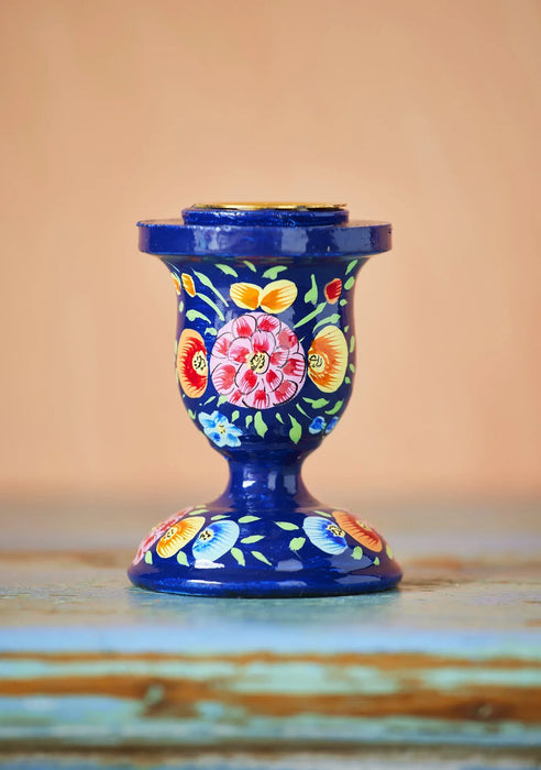 Hand Painted Kashmiri Candlestick - Assorted - LemonSalt
