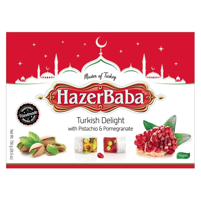 HazerBaba Turkish Delight Pistachio & Pomegranate (750g) - LemonSalt