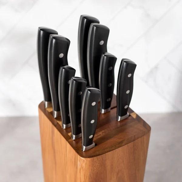 Henckels Fine Edge Forged 10-piece German Steel Knife Block Set - LemonSalt
