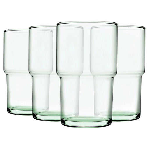 Hill Recycled Stackable Long Drink Glass - Set of 4 (440ml) - LemonSalt