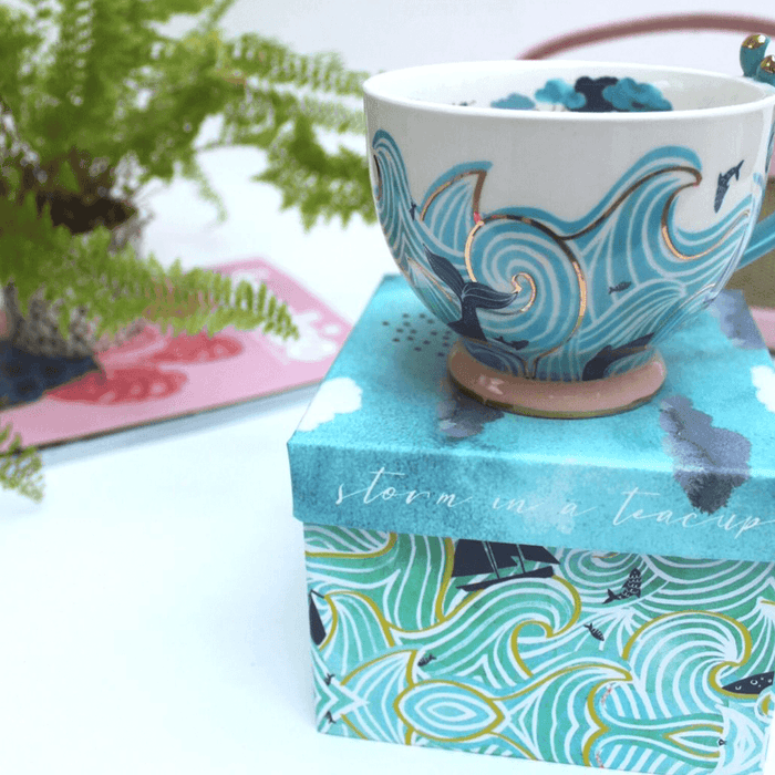 House Of Disaster By The Sea Storm Tea Cup With Gift Box