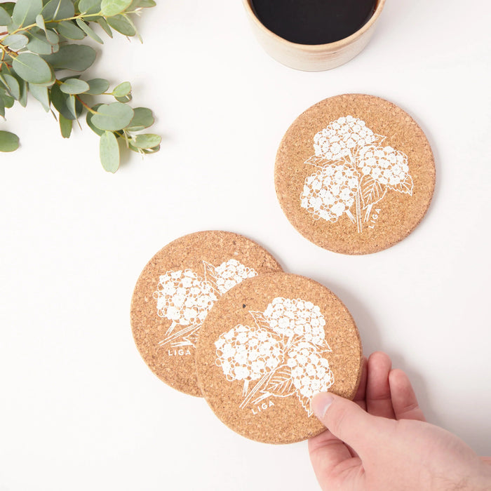 Liga Cork Coaster - Hydrangea