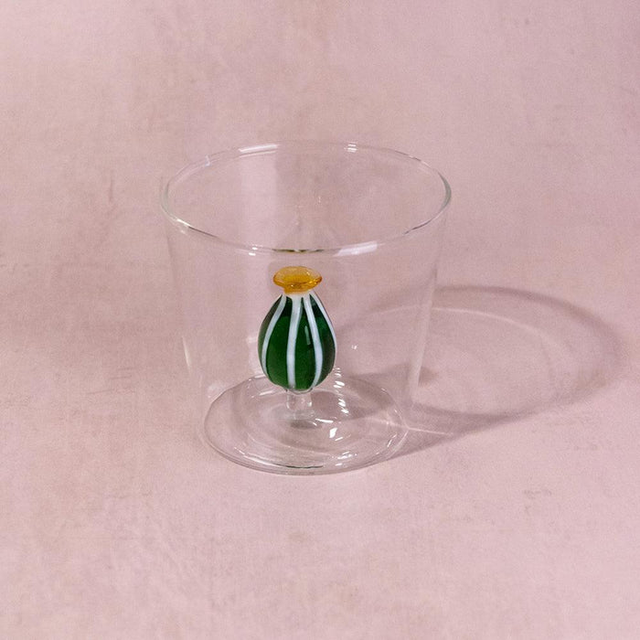 Ichendorf Milano Amber Flower Cactus Glass Tumbler (350ml) | {{ collection.title }}