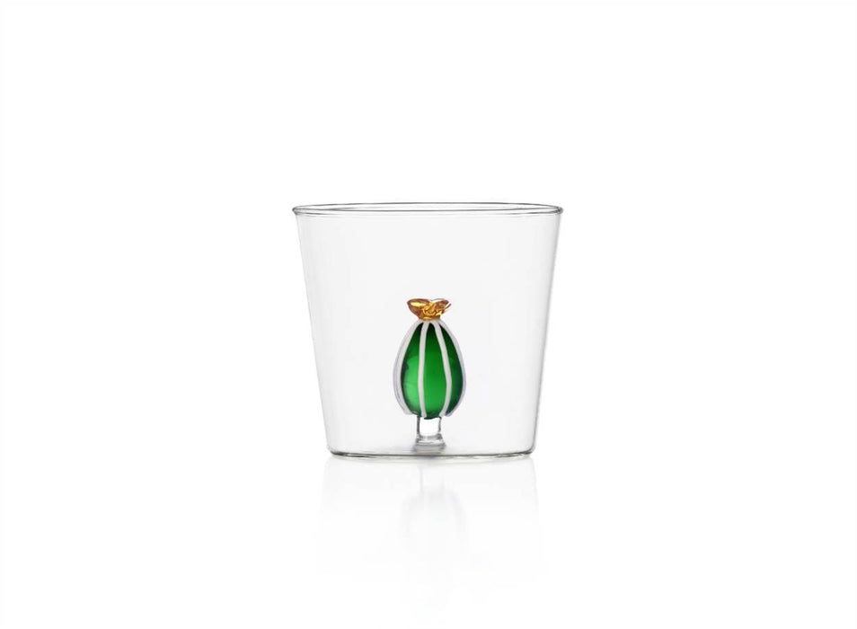 Ichendorf Milano Amber Flower Cactus Glass Tumbler (350ml)