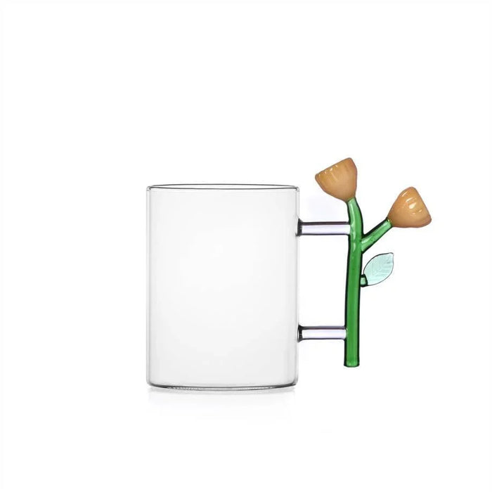 Ichendorf Milano Amber Flower Glass Mug (450ml)
