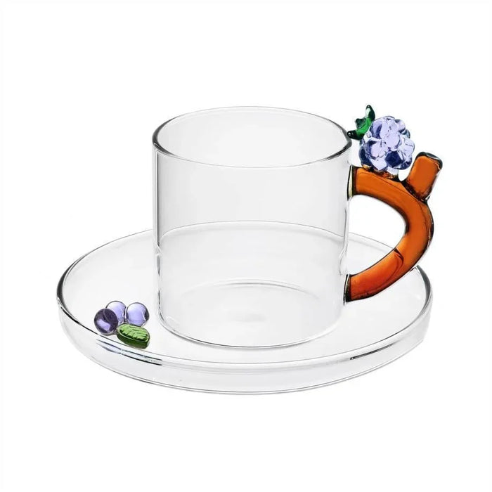 Ichendorf Milano Blackberry Glass Espresso Cup With Saucer (100ml)