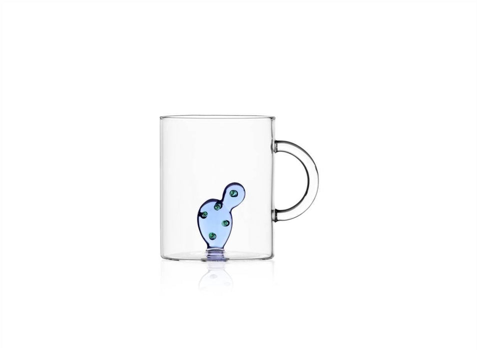 Ichendorf Milano Blue Cactus Glass Mug (450ml)