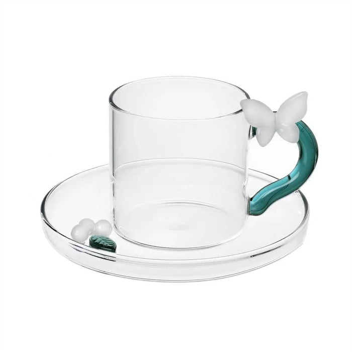 Ichendorf Milano Butterfly Glass Espresso Cup With Saucer (100ml)