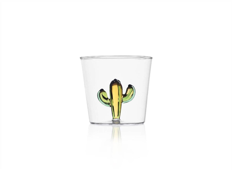 Ichendorf Milano Green & Amber Cactus Glass Tumbler (350ml)