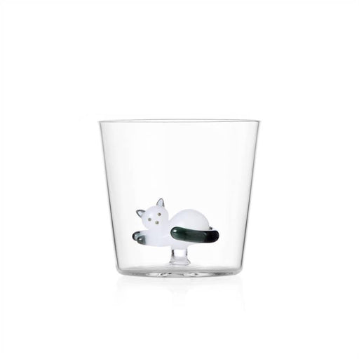 Ichendorf Milano Lying White Cat Glass Tumbler (350ml) | {{ collection.title }}
