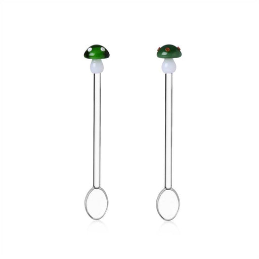 Ichendorf Milano Set Of 2 Glass Spoons - Green Mushrooms (15cm) | {{ collection.title }}