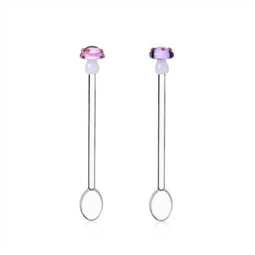 Ichendorf Milano Set Of 2 Glass Spoons - Purple & Pink Mushrooms (15cm) | {{ collection.title }}