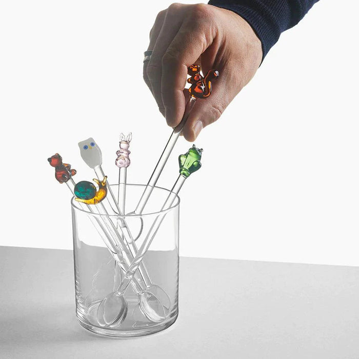 Ichendorf Milano Set Of 2 Glass Spoons - Snail & Frog (15cm)