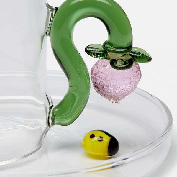 Ichendorf Milano Strawberry Glass Espresso Cup With Saucer (100ml)