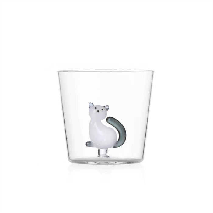 Ichendorf Milano White Cat Glass Tumbler (350ml)