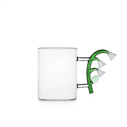 Ichendorf Milano White Flower Glass Mug (450ml) | {{ collection.title }}