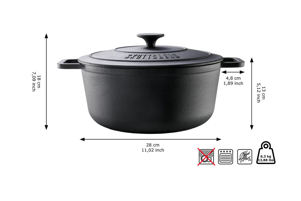 Skottsberg Casserole Cast Iron with lid (28cm)