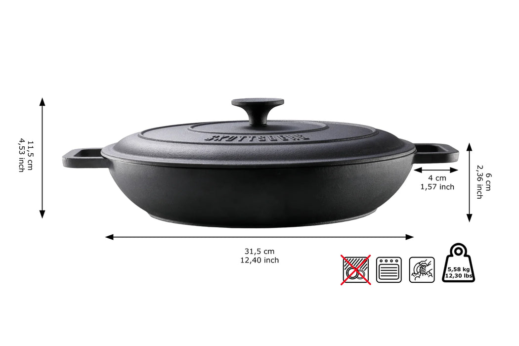 Skottsberg Braiser Cast Iron with Lid (31.5cm)