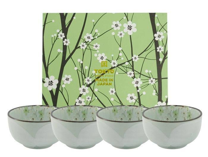 Tokyo Design Studio Green Cosmos Bowl Giftset  (4x550ml)