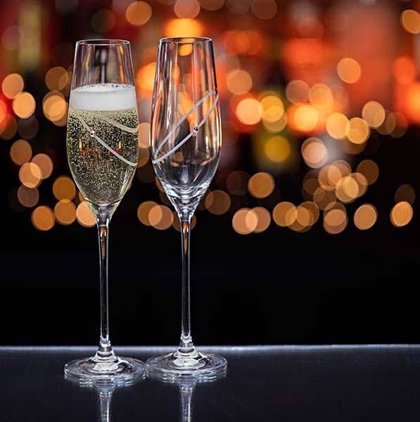 Dartington Glitz Clear Champagne Flutes - Celebrate (Set of 2)