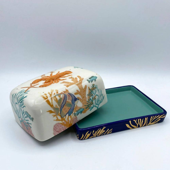 House Of Disaster Coral Lobster Butter Dish