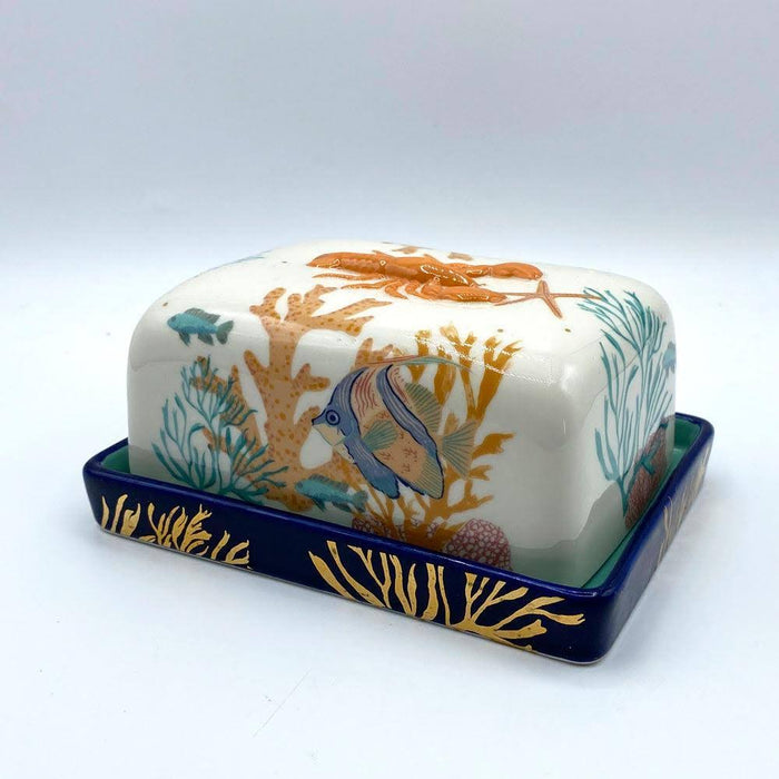House Of Disaster Coral Lobster Butter Dish