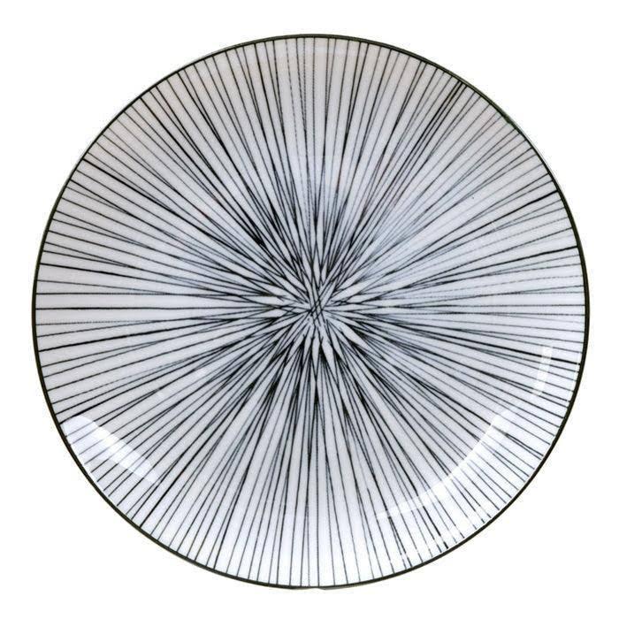 Tokyo Design Studio Nippon Black Plate - Lines (16cm)