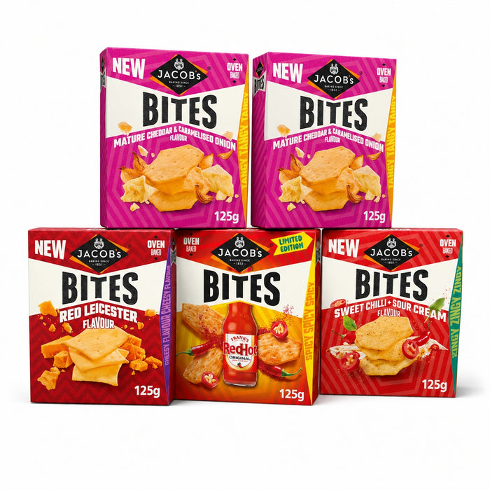 Jacob's Bites Variety Pack 5 x 125g – Assorted Savoury Snack Selection