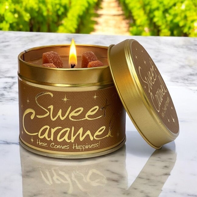 Lily Flame Sweet Caramel Scented Candle Tin