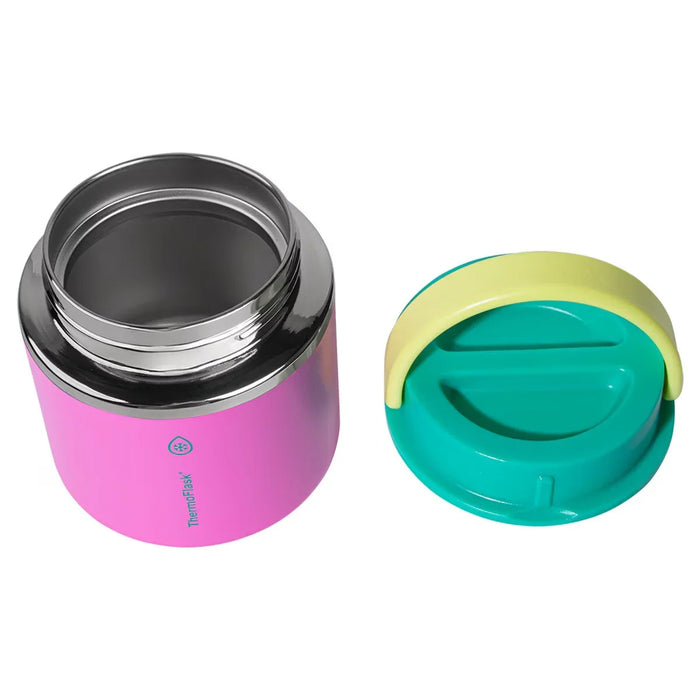 ThermoFlask Insulated Food Jar in Yellow & Pink Colour - 2 Pack (590ml)