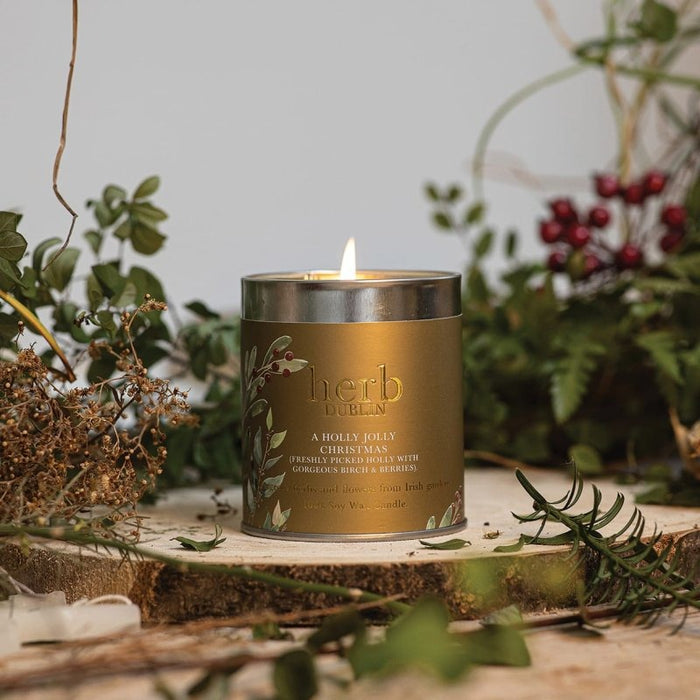 Herb Dublin - Holly Jolly Christmas Candle Tin