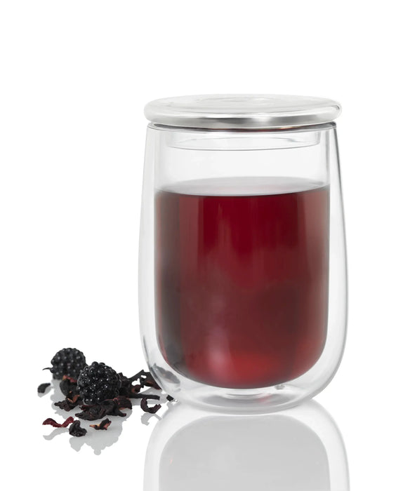 Adhoc Tea Glass with Tea Infuser Fusion Glass