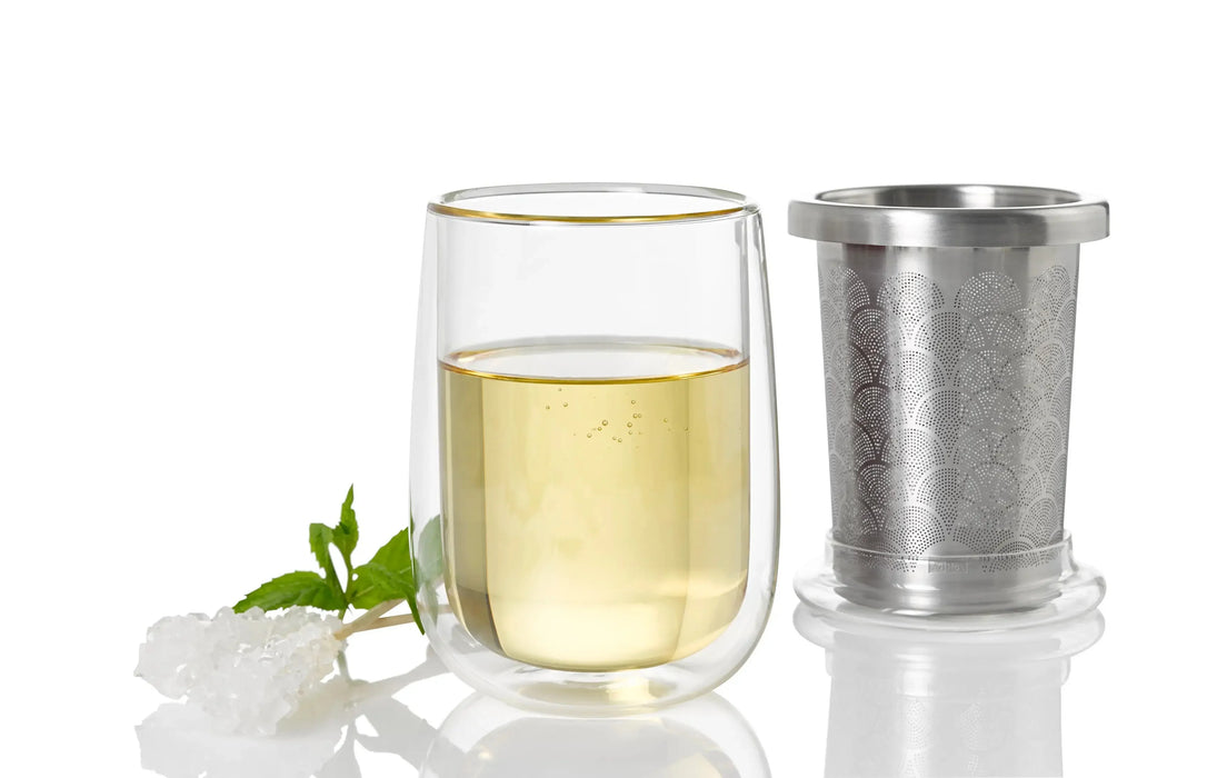 Adhoc Tea Glass with Tea Infuser Fusion Glass