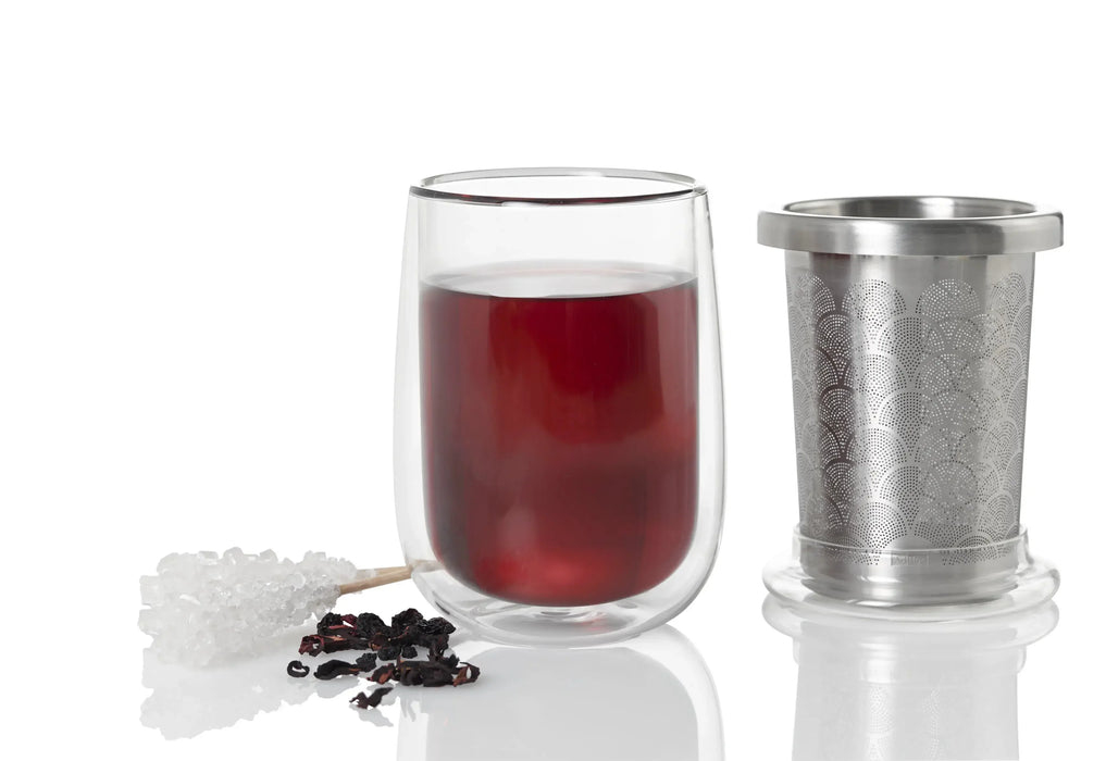 Adhoc Tea Glass with Tea Infuser Fusion Glass