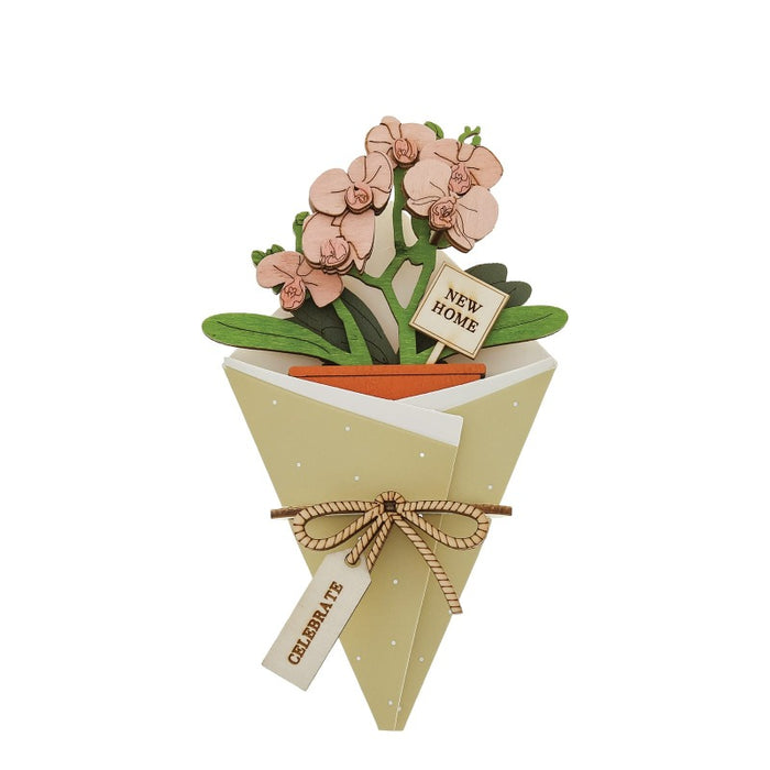 New Home 3D Flower Figurine Card (10cm)