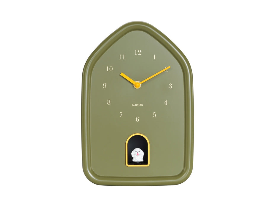 Karlsson Wall Clock Modern Doggy - Luxury Green
