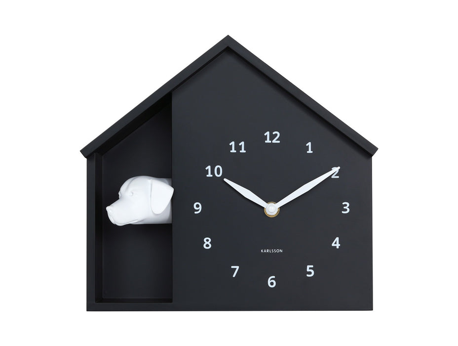 Karlsson Wall Clock Peeking Doggy - Black