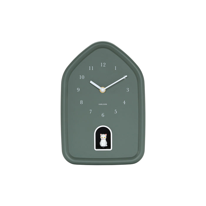 Karlsson Wall Clock Modern Doggy - Jungle Green