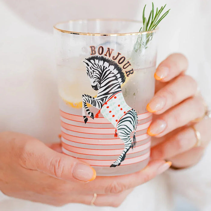 Yvonne Ellen Zebra Hi Ball Glass