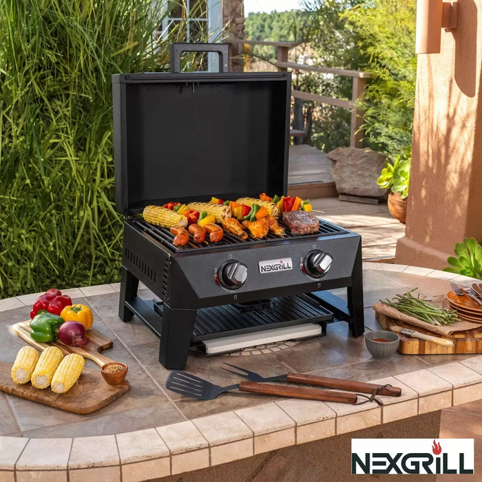 Nexgrill Fortress 2 Burner 4-in-1 BBQ Grill & Pizza Oven, Griddle, Grill Plate & Cover