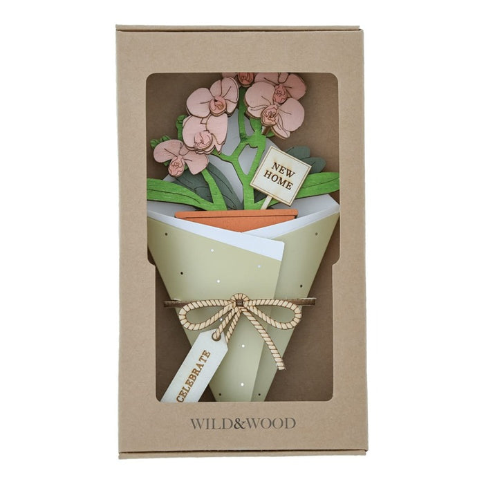 New Home 3D Flower Figurine Card (10cm)