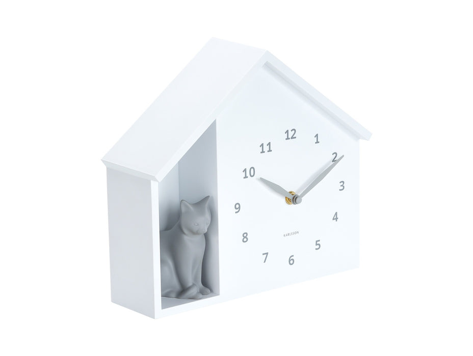 Karlsson Wall Clock Sitting Cat - White