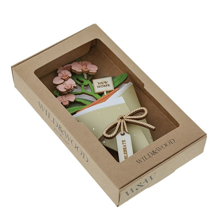 New Home 3D Flower Figurine Card (10cm)