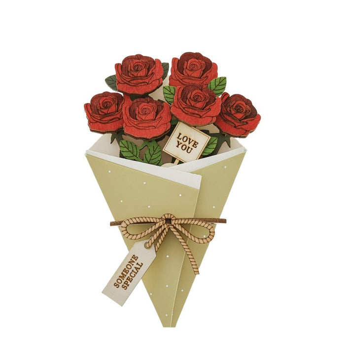 With Love 3D Flower Figurine Card (10cm)